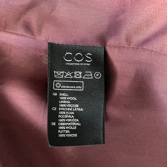 COS Belted Wool Coat in Burgundy - Picture 9 of 9